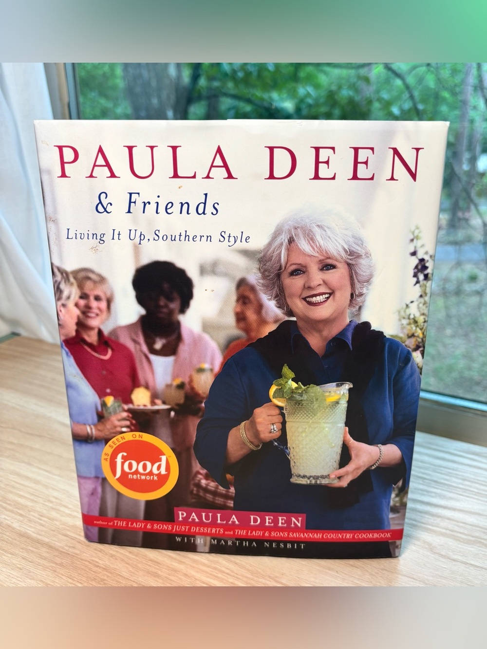 SIGNED Paula Deen & Friends 2005 Hardcover Cookbook Autographed w/ Newspaper